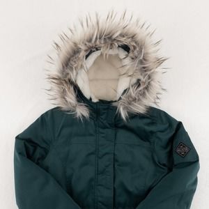 Hollister all weather faux fur trim & lining hooded parka in green